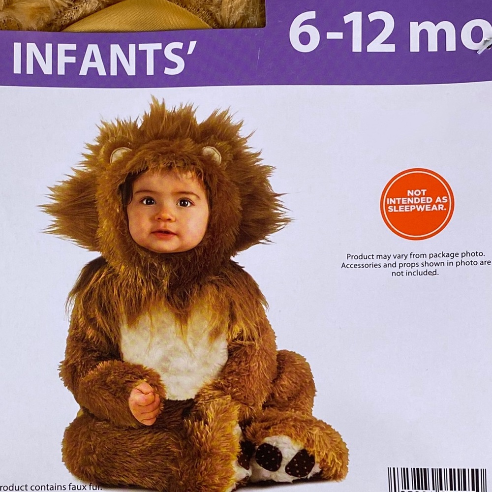 Lion Halloween Costume Brown Infants Boys Size 6-12 Months